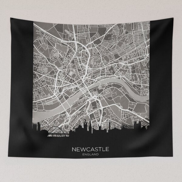 Item preview, Newcastle Skyline Map designed and sold by ArtPrints.