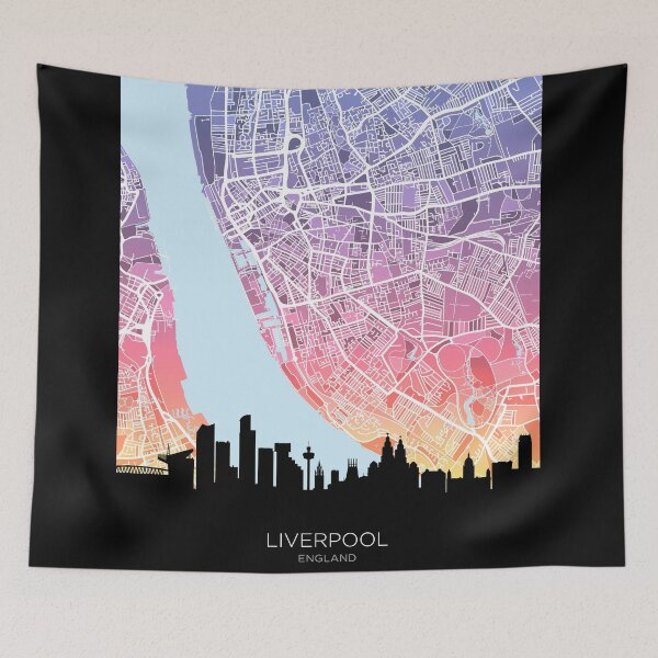 Item preview, Liverpool Skyline Map designed and sold by ArtPrints.