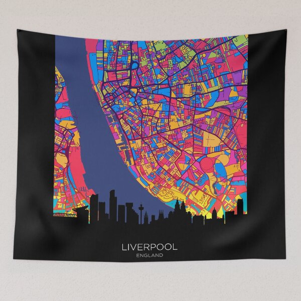 Item preview, Liverpool Skyline Map designed and sold by ArtPrints.