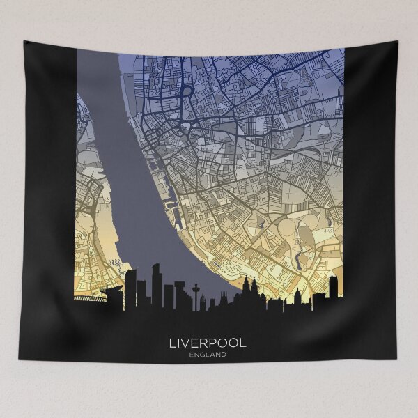 Item preview, Liverpool Skyline Map designed and sold by ArtPrints.