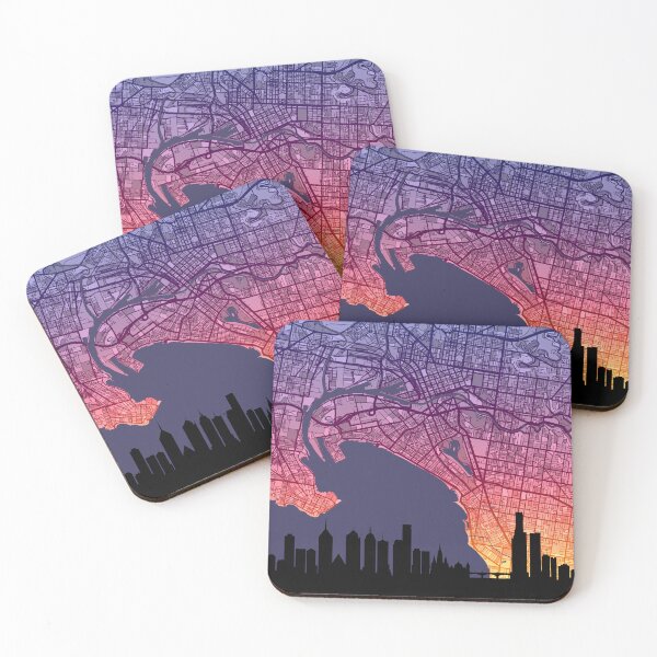 Item preview, Melbourne Skyline Map designed and sold by ArtPrints.