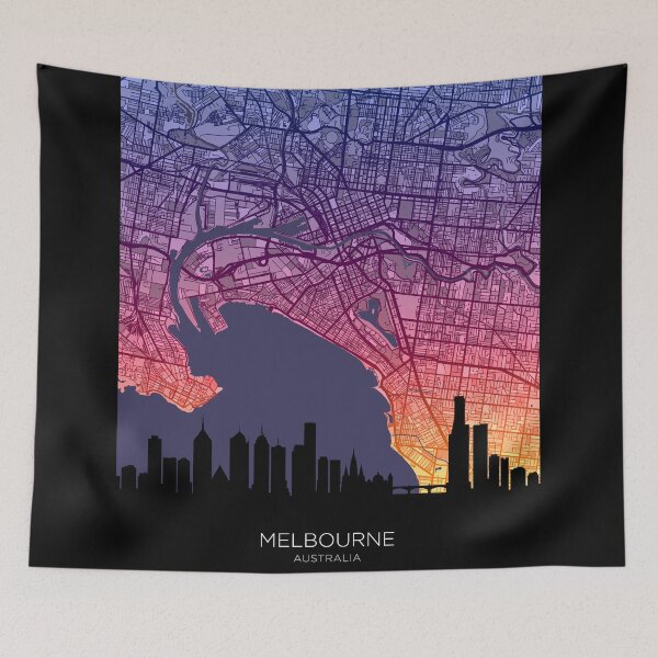 Item preview, Melbourne Skyline Map designed and sold by ArtPrints.