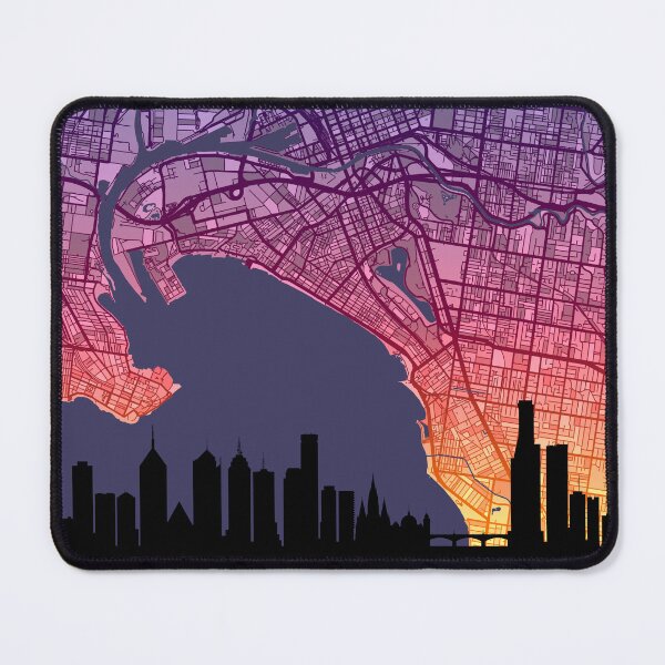 Item preview, Melbourne Skyline Map designed and sold by ArtPrints.
