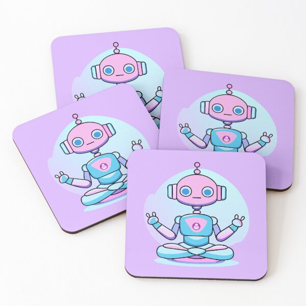 Item preview, robot doing yoga designed and sold by Mike Kiev art.