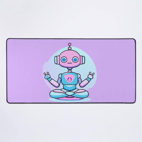 Item preview, robot doing yoga designed and sold by Mike Kiev art.