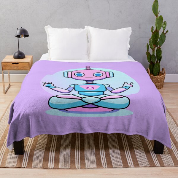 Item preview, robot doing yoga designed and sold by Mike Kiev art.
