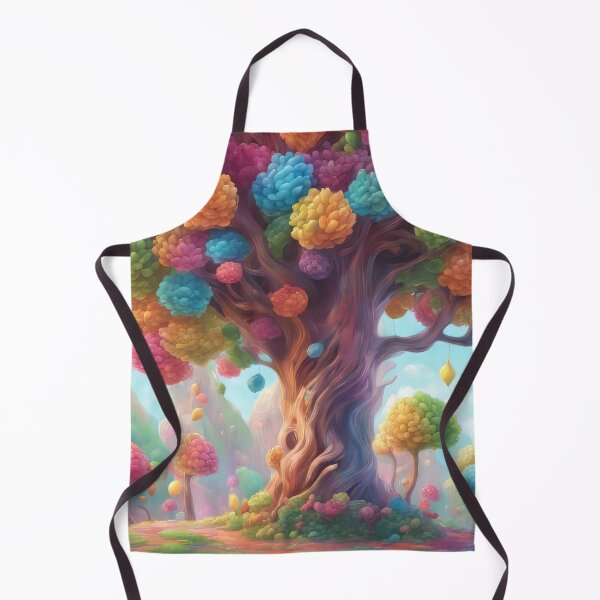 Item preview, Enchanted forest with colored trees a fantasy world designed and sold by printpantherart.