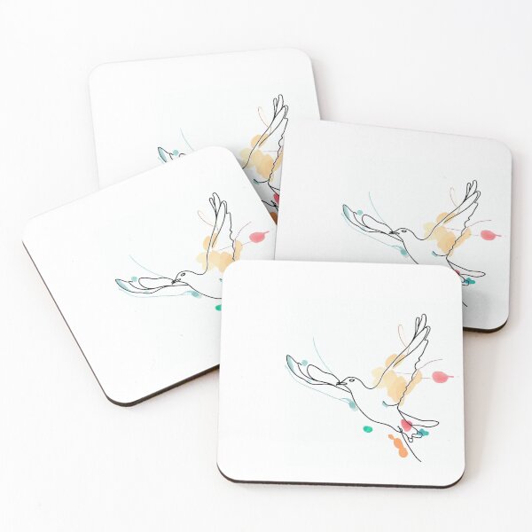Item preview, Avian Symphony: Single Line Bird with Colorful Ink Blots designed and sold by ReplyGirl.
