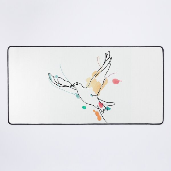 Item preview, Avian Symphony: Single Line Bird with Colorful Ink Blots designed and sold by ReplyGirl.