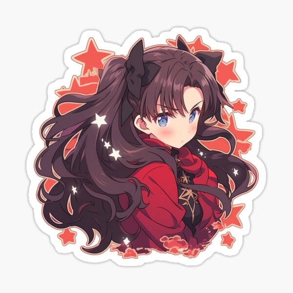 Rin Tohsaka from Fate Stay/Night wearing a sports bra, sexy cute anime  girl Sticker for Sale by Hawaii-Kawaii