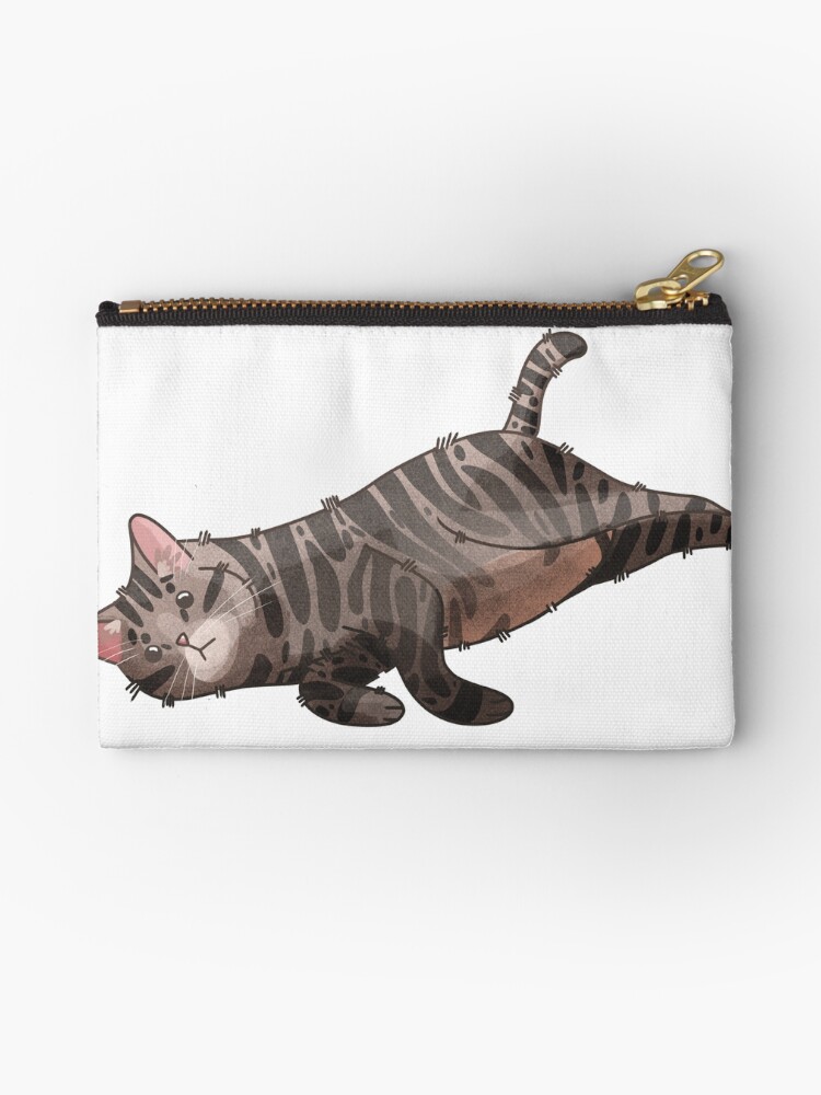 Thumbnail 1 of 4, Zipper Pouch, Lazy Tabby Cat designed and sold by FelineEmporium.