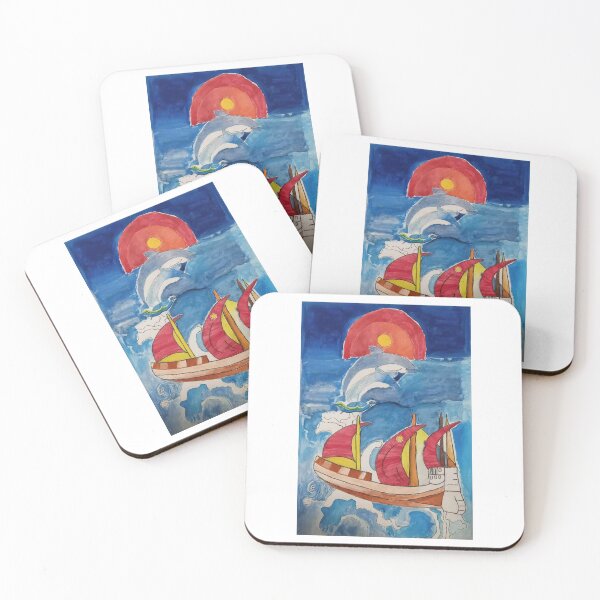 Item preview, By the Sea: A Hand-Painted Journey Wall Art designed and sold by AIPICCRAFT.