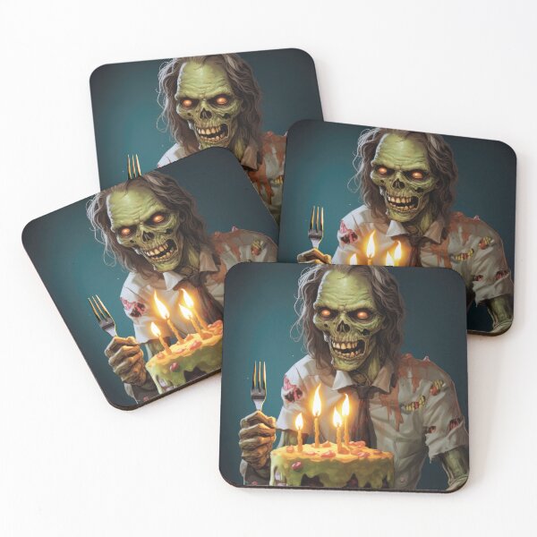 Item preview, Office Party Zombie with Cake - Birthday Card designed and sold by OddCorro.