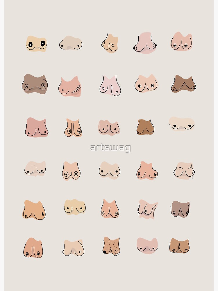 Cute Boobs - Quirky Art - Breasts - Funny Boobs - Shapes and Sizes | Art  Board Print