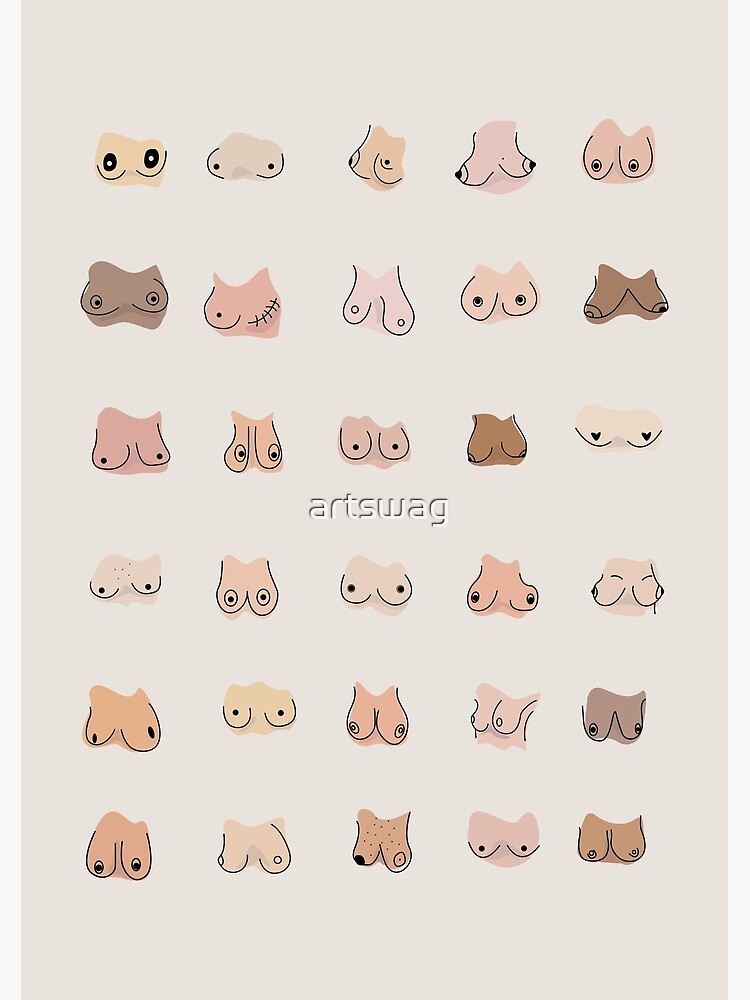 Cute Boobs - Quirky Art - Breasts - Funny Boobs - Shapes and Sizes | Poster