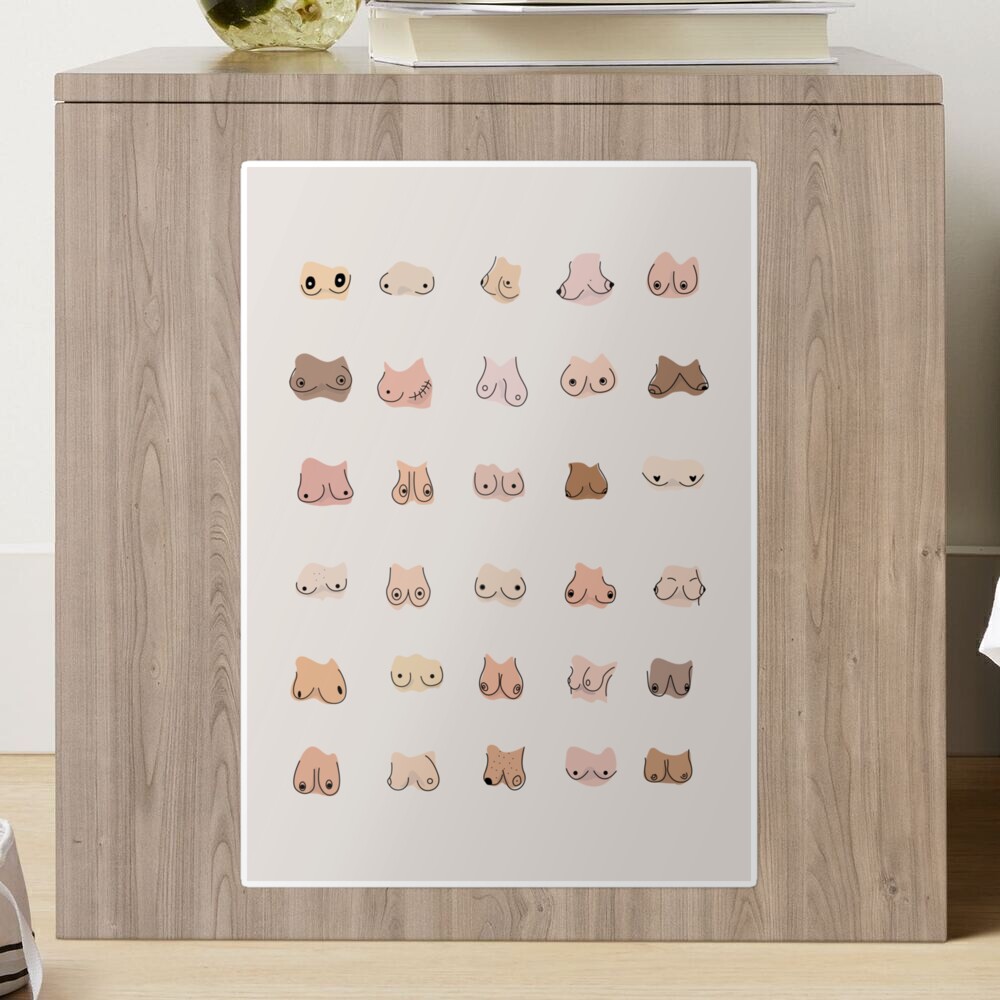 Cute Boobs - Quirky Art - Breasts - Funny Boobs - Shapes and Sizes Sticker  for Sale by artswag