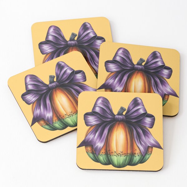 Item preview, Fall Pumpkin with Big Purple Bow designed and sold by LaartStudio.