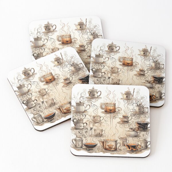 Item preview, Cozy Coffee Doodles: Mugs, Teacups, and Aromatic Beans designed and sold by PaintbrushPlace.