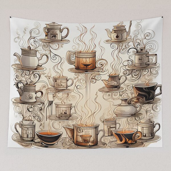 Item preview, Cozy Coffee Doodles: Mugs, Teacups, and Aromatic Beans designed and sold by PaintbrushPlace.
