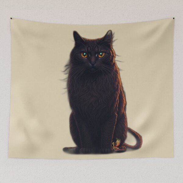 Item preview, Full-Body Black Cat (Beige) designed and sold by AmaziaCo.