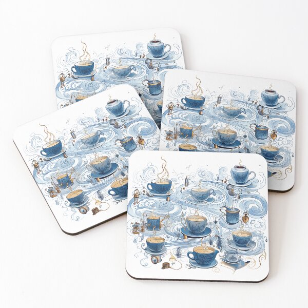Item preview, Hand-drawn Coffee Euphoria: Mugs, Beans, and French Presses designed and sold by PaintbrushPlace.