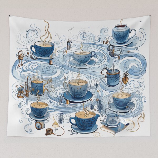 Item preview, Hand-drawn Coffee Euphoria: Mugs, Beans, and French Presses designed and sold by PaintbrushPlace.