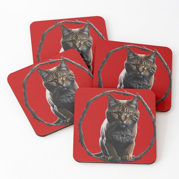 Item preview, Cat Stalking Through the Circle (Red) designed and sold by AmaziaCo.