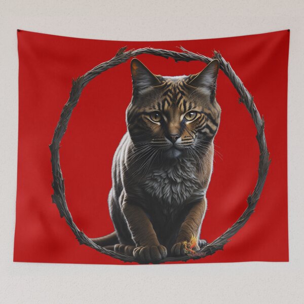 Item preview, Cat Stalking Through the Circle (Red) designed and sold by AmaziaCo.