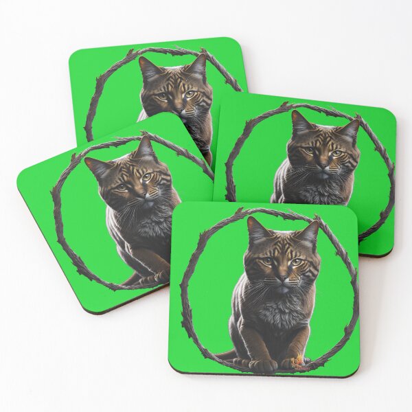 Item preview, Cat Stalking Through the Circle (Green) designed and sold by AmaziaCo.