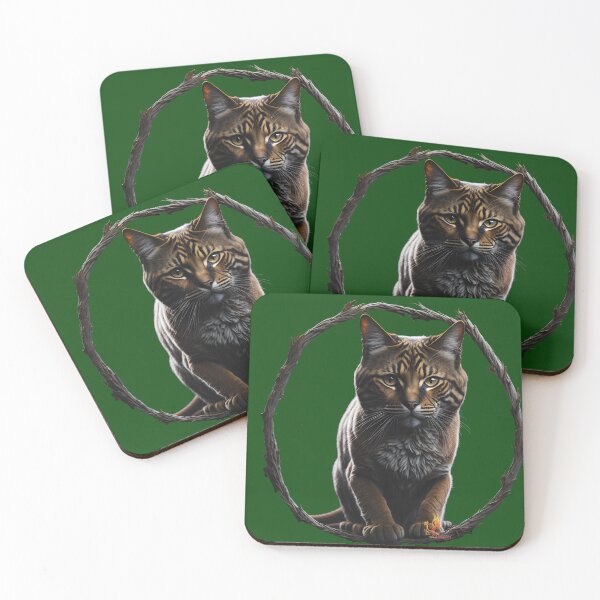 Item preview, Cat Stalking Through the Circle (Dark Green) designed and sold by AmaziaCo.