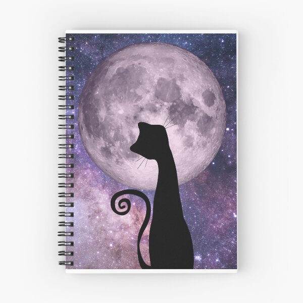 Aperçu de l'œuvre Chat lunaire en rose et violet créée et vendue par CheekyKitty.