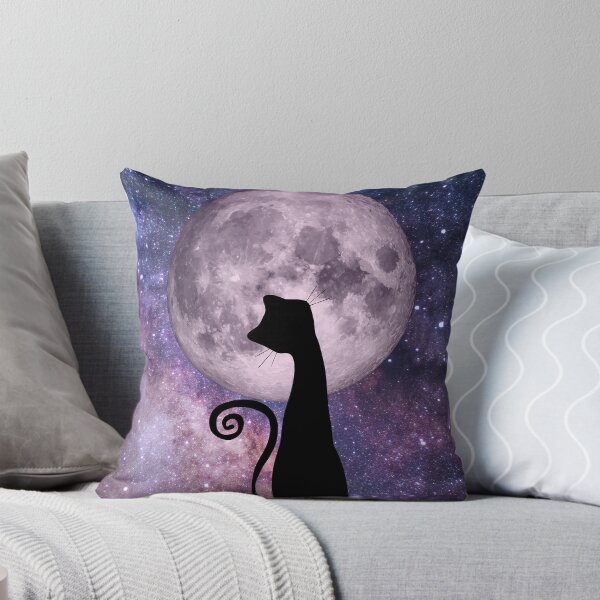 Aperçu de l'œuvre Chat lunaire en rose et violet créée et vendue par CheekyKitty.