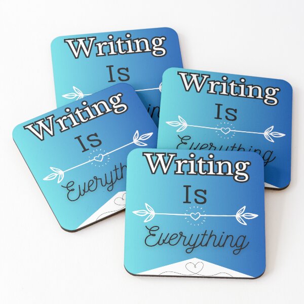 Item preview, Writing Is Everything blue gradient background with heart design designed and sold by Susan-Marie220.