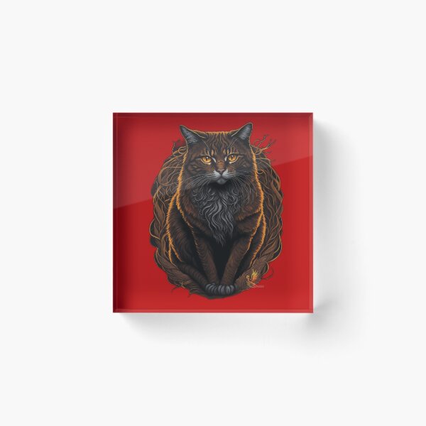Item preview, Majestic Brown Cat (Red) designed and sold by AmaziaCo.