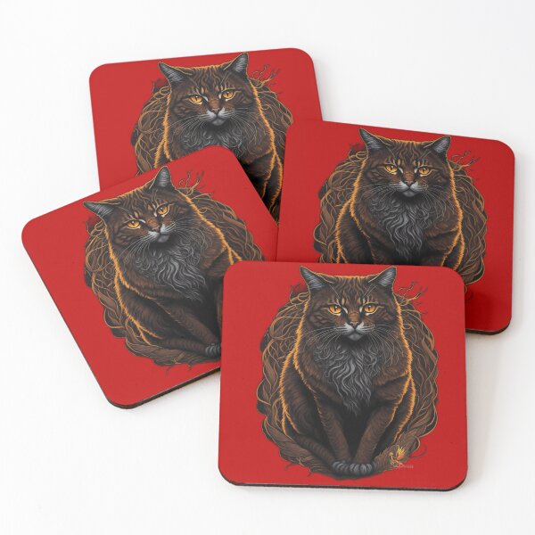 Item preview, Majestic Brown Cat (Red) designed and sold by AmaziaCo.