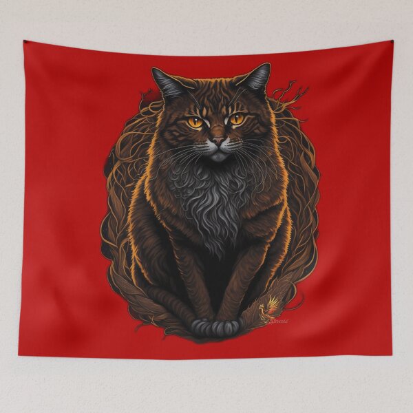 Item preview, Majestic Brown Cat (Red) designed and sold by AmaziaCo.
