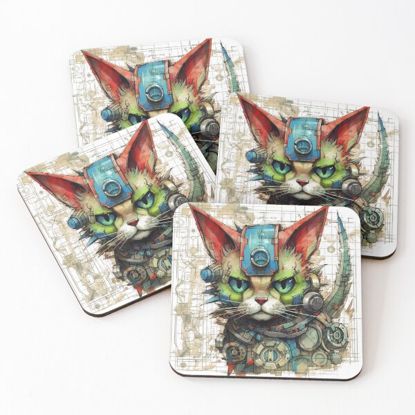Item preview, Green mechanical cat in Steampunk style designed and sold by InfinityCircle.