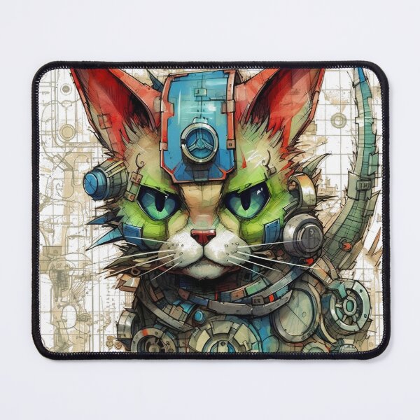 Item preview, Green mechanical cat in Steampunk style designed and sold by InfinityCircle.