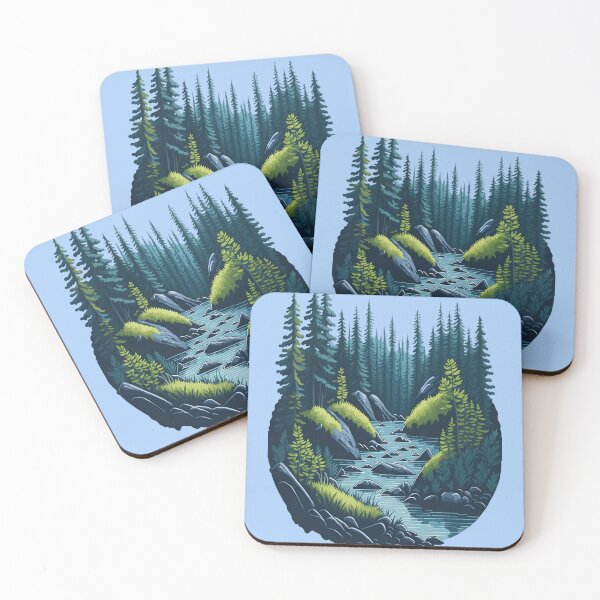 Item preview, Copy of Nature, forest with river watercolor designed and sold by Dr-Kane.