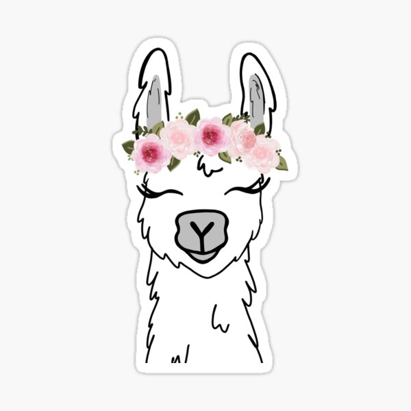 Floral Crown Llama Sticker
