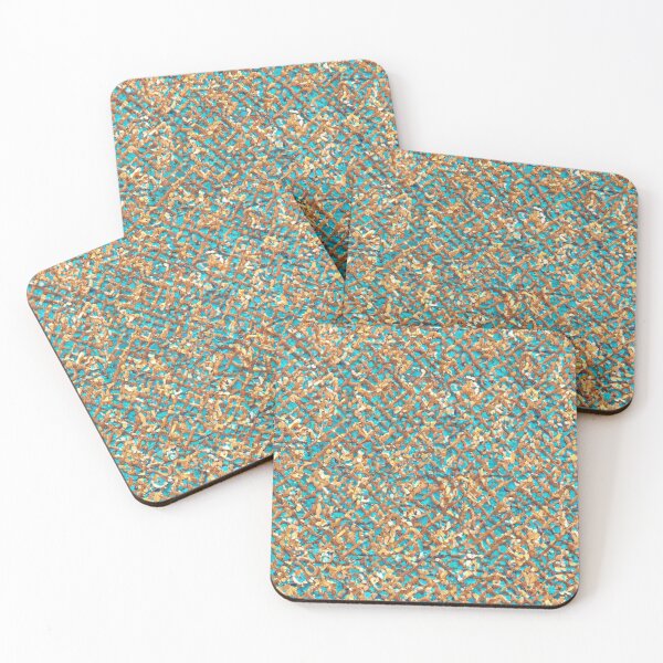 Item preview, Watercolor Teal And Gold Pattern Stylish White Fabric designed and sold by Moonsiess.