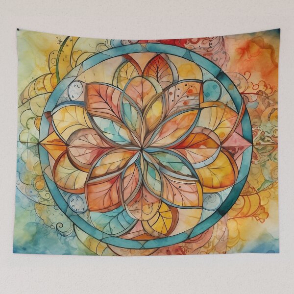 Item preview, Orange floral mandala designed and sold by VeronicArt85.