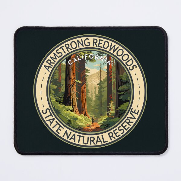 Item preview, Armstrong Redwoods State Natural Reserve California Travel Art Badge designed and sold by KrisSidDesigns.