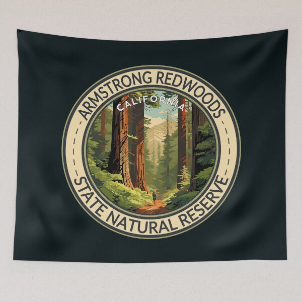 Item preview, Armstrong Redwoods State Natural Reserve California Travel Art Badge designed and sold by KrisSidDesigns.