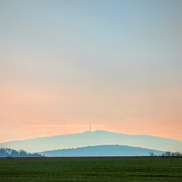 Artwork thumbnail, view of the mountain against the backdrop of the setting sun by picdab-com