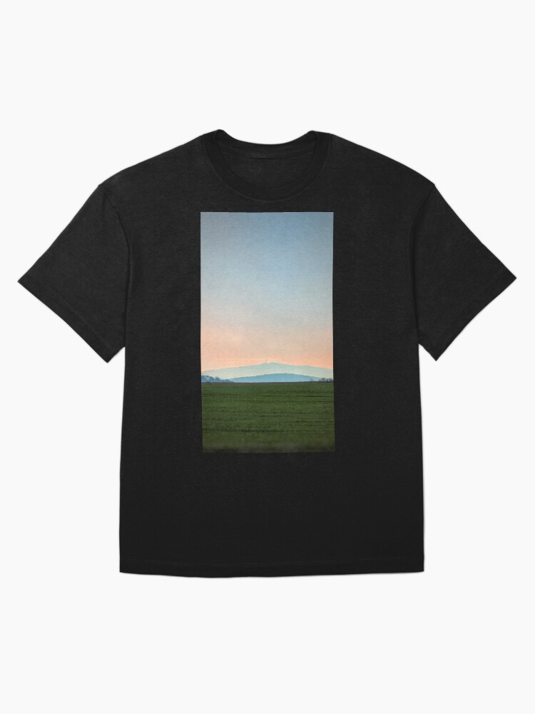 Thumbnail 3 of 7, Oversized T-Shirt, view of the mountain against the backdrop of the setting sun designed and sold by picdab-com.