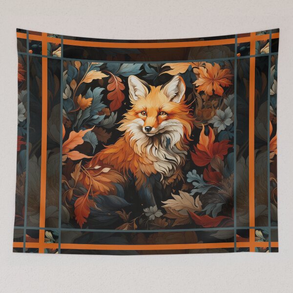 Item preview, A sly fox illustration inspired by WIlliam Morris designed and sold by The Willow Of  Rain City.