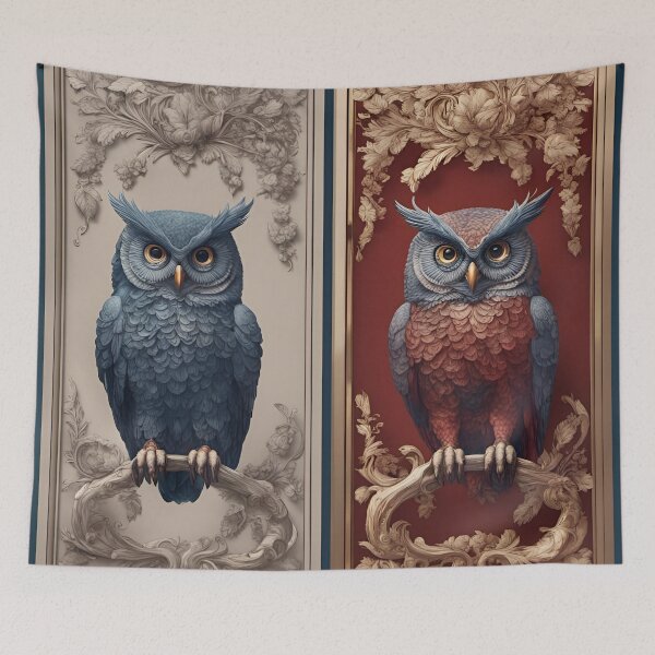 Item preview, Blue Owl, Red Owl designed and sold by HabitableMoons.
