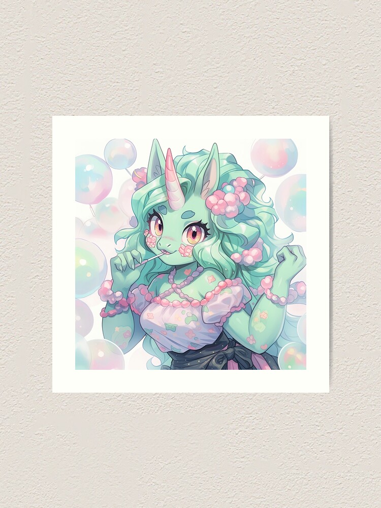Fluffy Unicorn Art Print by Alis