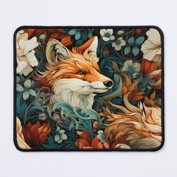Item preview, Sly fox Seamless Pattern illustration inspired by William Morris designed and sold by The Willow Of Rain City.